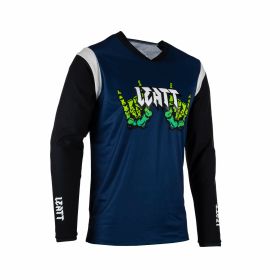 LEATT Gravity 3.0 Langarm MTB-Trikot Zombie Blau IceYarn Stoff