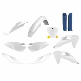 Kit 11 carene POLISPORT bianco/blu/giallo per Husqvarna
