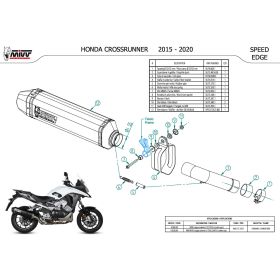 MIVV Speed Edge Slip-on Auspuff genehmigt aus Edelstahl für HONDA Crossrunner