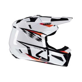LEATT Moto 3.5 Kids motocross helmet white black with Vizion 2.5s goggles