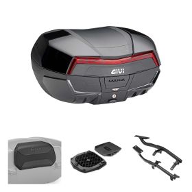 Kit bauletto GIVI V58 MAXIA 5 nero rosso per MOTO GUZZI V7 850 Stone / Special