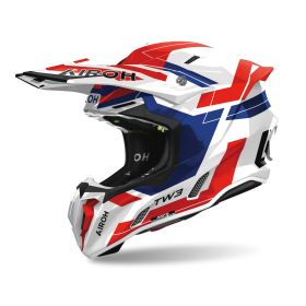 Casco cross AIROH TWIST 3 DYNASTY blu/rosso lucido
