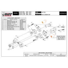 Doppia marmitta Slip-on MIVV Oval titanio fondello carbon per DUCATI 848