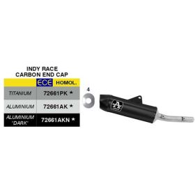 ARROW Indy-Race Sport genehmigt schwarz Auspuff Alu-Carbon-Kappe Yamaha Teneré 700