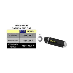 ARROW Race Tech Slip-On Auspuff Aluminium Carby Kappe und Anschluss für Kawasaki ZX-10R
