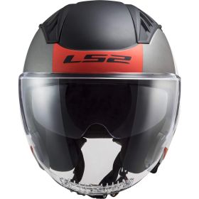 Casque Jet LS2 OF600 COPTER II Urbane Blanc Mat Rouge