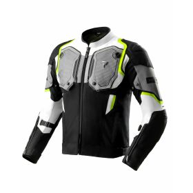 Veste de moto pour homme REBELHORN BORG II Noir/Gris/Jaune fluo