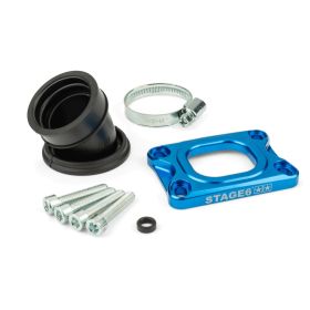 Collettore aspirazione STAGE6 360° blu per PWK 19-28mm