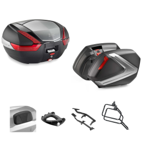 GIVI Top Case Kit V47 V37 Black Red 47/37L for SUZUKI DL V STROM