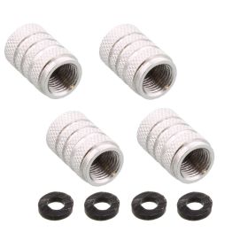 Set tappi valvole pneumatici alluminio argento