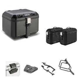 GIVI TREKKER DOLOMITI Aluminum Black Top Case Luggage 46/36L for BMW R GS
