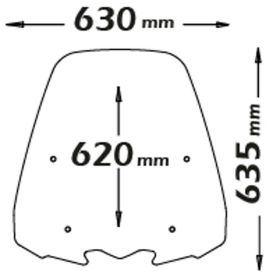 Parabrezza alto ISOTTA 635x630mm per HONDA
