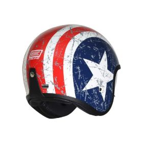 Casco Jet ORIGINE SPIRIT REBEL STAR blu/rosso lucido