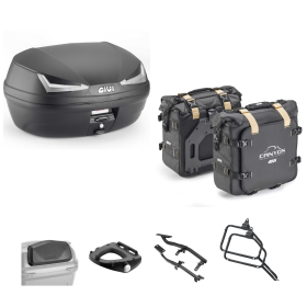 Kit GIVI bauletto SIMPLY IV TECH borsa CANYON nero fumè 45/25L per YAMAHA