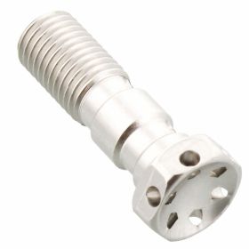 Bullone banjo JMT doppio M10x1.25 alluminio racing argento