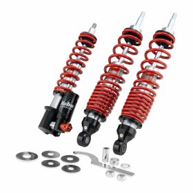 Kit BITUBO Ammortizzatore Nero/Argento con Molla Rossa Regolabile