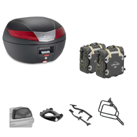 GIVI V40 Top Case Kit CANYON Bag Black Red 40/30L for HONDA XL TRANSALP