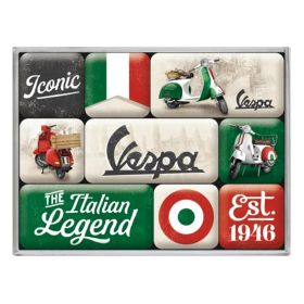 Kit magneti con motivo Vespa the italian legend