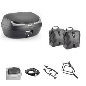Kit GIVI bauletto SIMPLY IV TECH borsa CORIUM nero fumè 45/16L per ROYAL E. SUPER METEOR