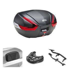 GIVI V47NN Topcase kit carbon look red for SUZUKI V-Strom 1050 / XT / SE / DE