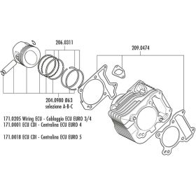 POLINI Thermal Group D.63 Piaggio Vespa 125/150 3T 3V A.C