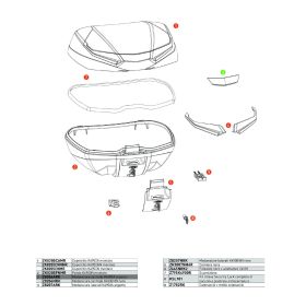 Modanature centrali bauletto KAPPA aargento per K490NN