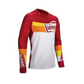 Maillot motocross LEATT Moto 4.5 Lite Pitboard Ruby rouge filet élastique