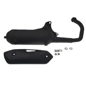 SILENT PRO BLACK Exhaust Approved for Piaggio Air and Liquid Engines Black