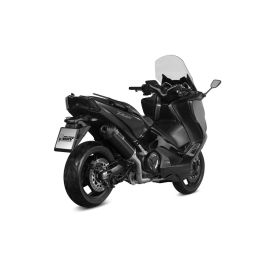 MIVV Schwarzes Oval Komplettauspuff mit Carbon-Endkappe für YAMAHA T-Max 530