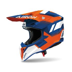 AIROH WRAAAP VISION Orange/Glossy Blue Cross Helmet