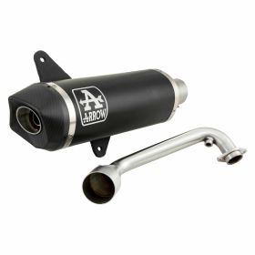 ARROW Urban Racing Auspuff aus schwarzem Aluminium mit Kohlenstoffkappe