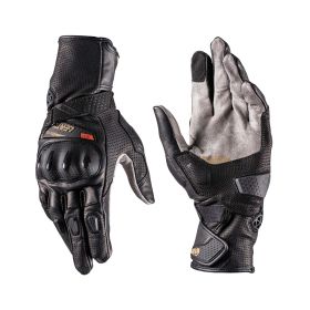 LEATT ADV X-Flow 8.5 Leather gloves Stealth black grey breathable