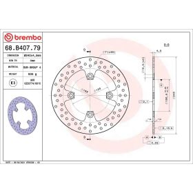 Disque de frein fixe BREMBO 68B40779 série or D.240 épaisseur 4,5 mm 4 trous pour KAWASAKI