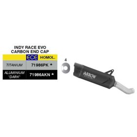 Échappement Slip-On en Aluminium Noir ARROW Indy Race EVO Approuvé pour Kawasaki Z 900