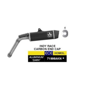 Échappement Slip-On ARROW Indy Race en aluminium noir approuvé pour Moto Guzzi V85 TT