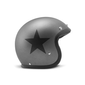 Jet Helmet Cafe Racer DMD RETRO Star Grey Black Matte