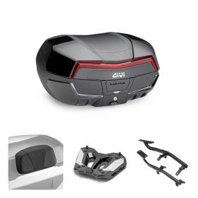 Kit bauletto GIVI MAXIA 5 nero rosso 58L per HONDA CB HORNET