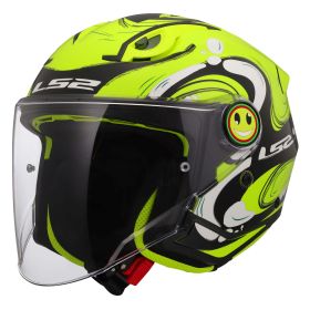 Child Motorcycle Helmet LS2 OF622 FUNNY II Glup Yellow Hi-Viz Gloss