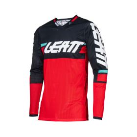 Maillot motocross LEATT Moto 4.5 X-Flow rouge noir filet élastique
