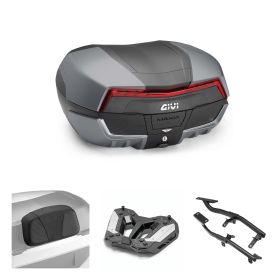 GIVI MAXIA 5 Rouge Graphite Kit de Top Case 58L pour YAMAHA MT07