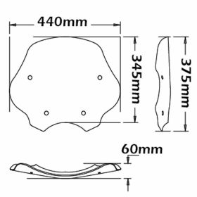 ISOTTA Low Windshield Transparent 350x478mm for BMW R 1200 R