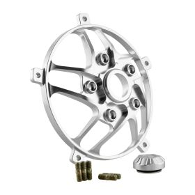 Adattatore mozzo anteriore STAGE6 argento in alluminio CNC con dado