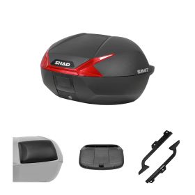Kit bauletto SHAD SH47 rosso per ROYAL ENFIELD Guerrilla 450