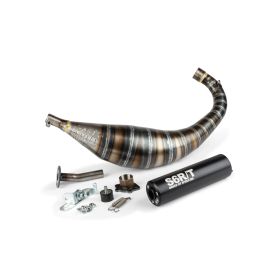 STAGE6 R/T 80 90 CC CNC SCHWARZER NIEDERDRUCKAUSPUFF FüR DERBI EBS050 / D50B.