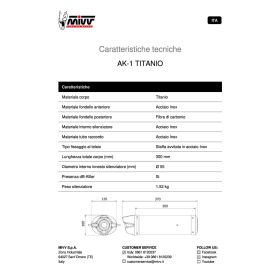 Vollständige MIVV AK-1 Hochleistungs-Titan-Auspuffanlage Carbon-Endkappe für YAMAHA MT-07