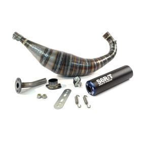 STAGE6 R/T 90 100 CC CNC BLAU/SCHWARZER AUSPUFF MIT NIEDRIGEM DURCHGANG FüR DERBI EBS050/D50B.