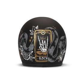 Jet Helm Cafe Racer DMD RETRO Cards Schwarz Grau Matt