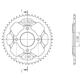 CORONA IN ACCIAIO PASSO 428 - Z 50 DENTI (DIS.10216)
