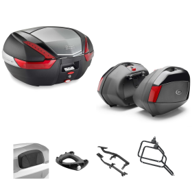 Kit de top case GIVI V47 V35 Noir Rouge 47/35L pour SUZUKI DL V STROM