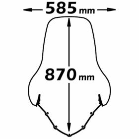 ISOTTA Hohe Windschutzscheibe 870x585mm mit Befestigungen für SUZUKI
